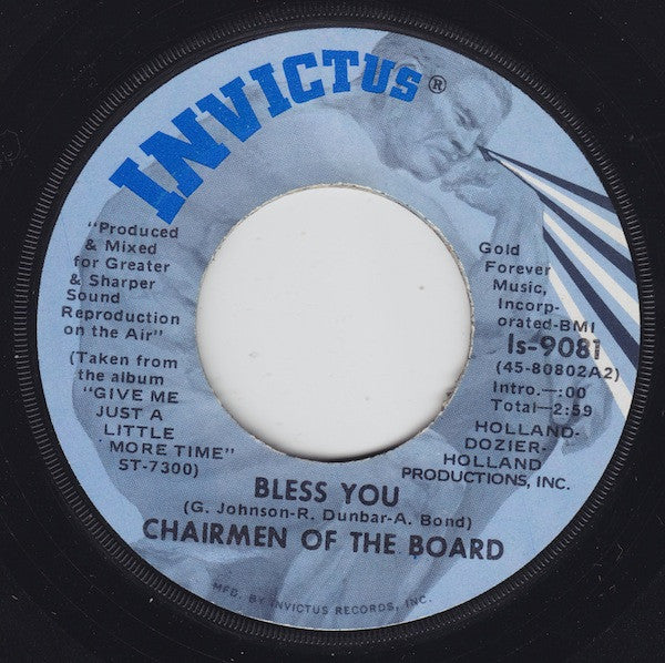 Chairmen Of The Board : Pay To The Piper / Bless You (7")
