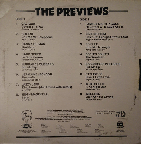 Various : May 85 Previews (LP, Comp)