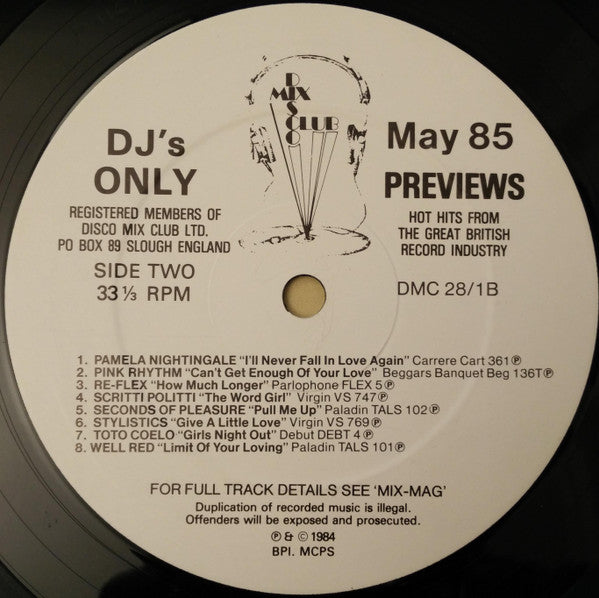 Various : May 85 Previews (LP, Comp)