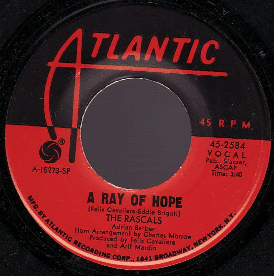 The Rascals : A Ray Of Hope / Any Dance'll Do! (7", Single, SP )