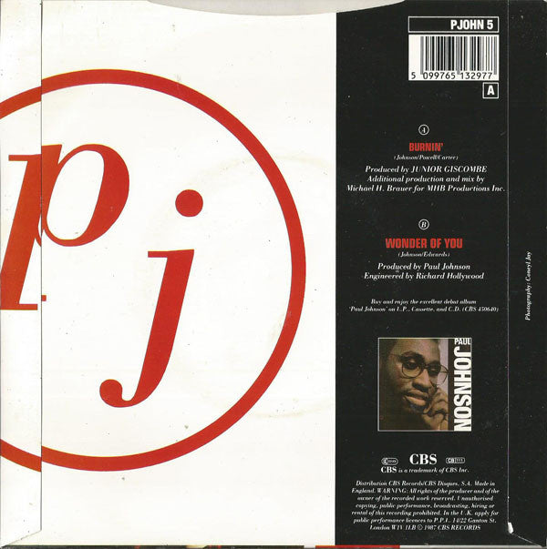 Paul Johnson (2) : Burnin'  (7", Single)