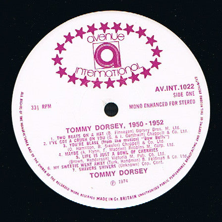 Tommy Dorsey : 1950-1952 - 14 Selections Never Issued Before (LP, Comp)