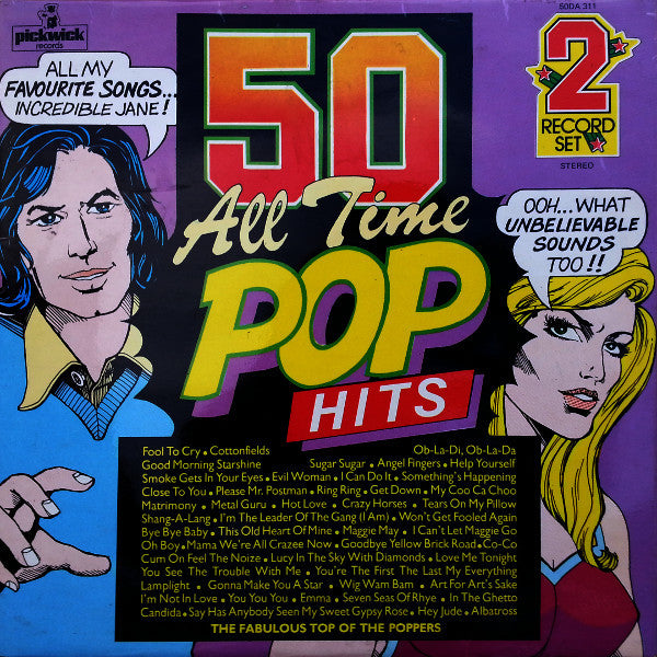The Top Of The Poppers : 50 All Time Pop Hits (2xLP, Comp)