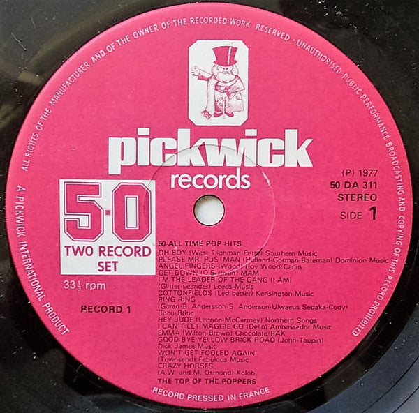 The Top Of The Poppers : 50 All Time Pop Hits (2xLP, Comp)
