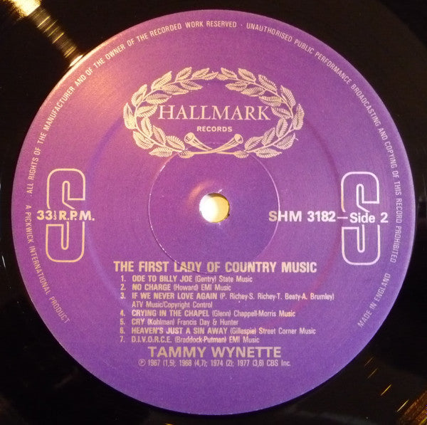 Tammy Wynette : The First Lady Of Country Music (LP, Comp)