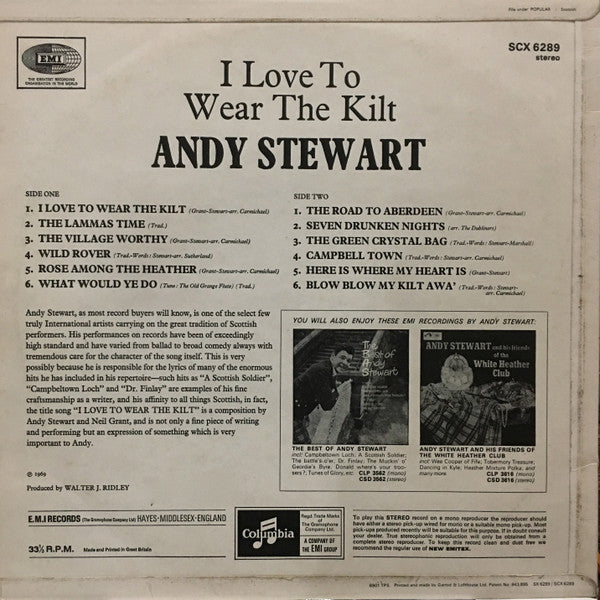 Andy Stewart : I Love To Wear The Kilt (LP)