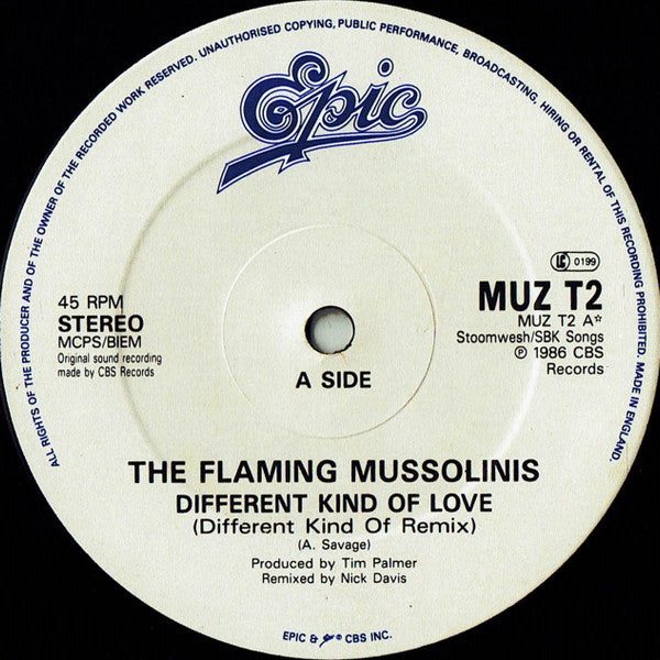 The Flaming Mussolinis : Different Kind Of Love (12", Single)