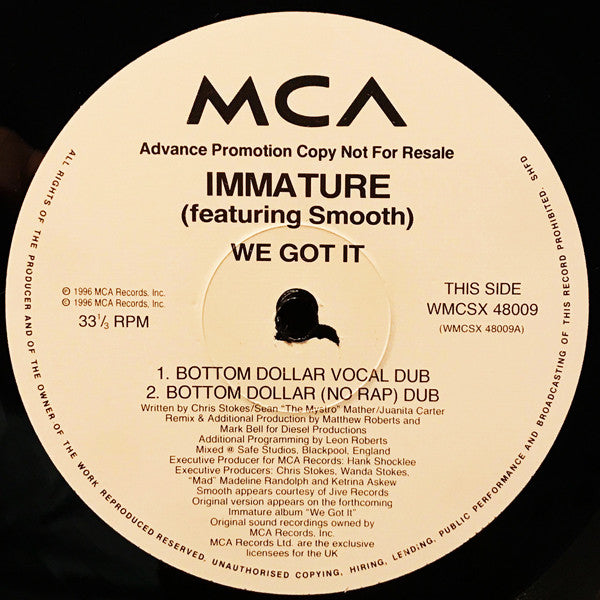 Immature : We Got It (12", Promo)