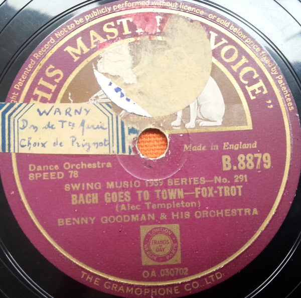 Benny Goodman And His Orchestra : Bach Goes To Town / Farewell Blues (Shellac, 10", RP, ST)