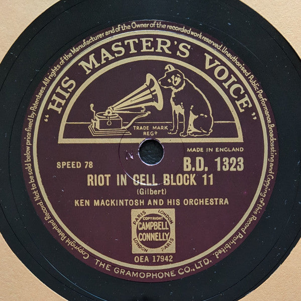 Ken Mackintosh And His Orchestra : Black Velvet / Riot In Cell Block 11 (Shellac, 10")