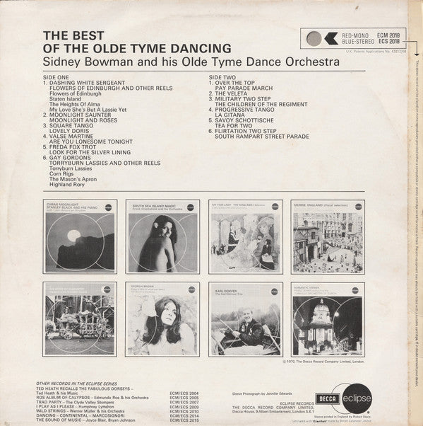 Sidney Bowman And His Orchestra : The Best Of The Olde Tyme Dancing (LP)