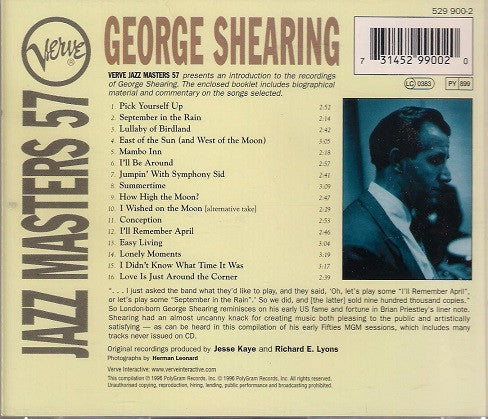 George Shearing : Verve Jazz Masters 57 (CD, Comp, RE)