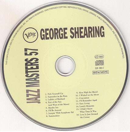 George Shearing : Verve Jazz Masters 57 (CD, Comp, RE)
