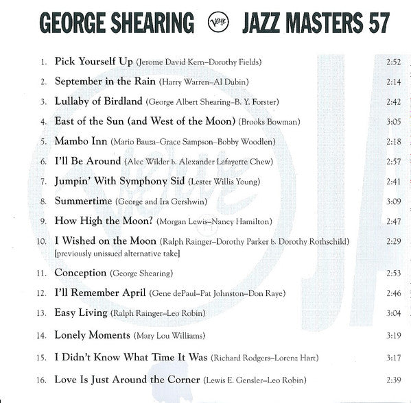George Shearing : Verve Jazz Masters 57 (CD, Comp, RE)