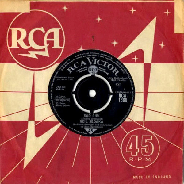 Neil Sedaka : Bad Girl (7", Single, 4-P)