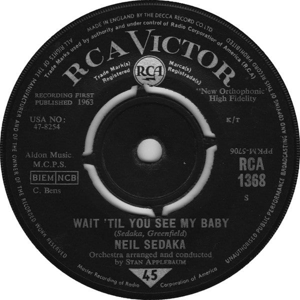 Neil Sedaka : Bad Girl (7", Single, 4-P)