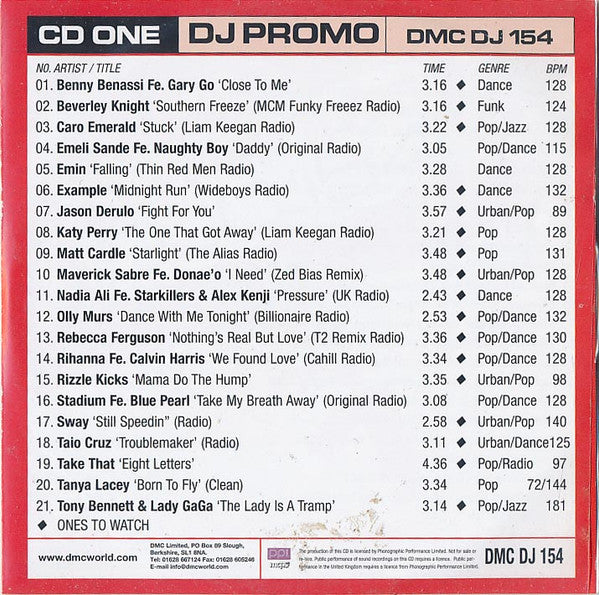 Various : DMC DJ Promo DJ 154 (2xCD, Comp, Promo)