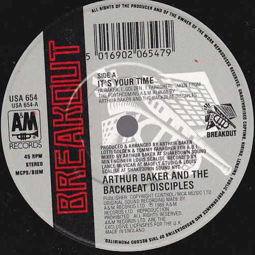 Arthur Baker And The Backbeat Disciples Featuring Shirley Lewis : It's Your Time (7", Single, Pap)