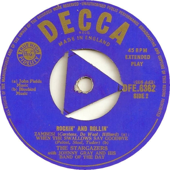 The Stargazers With Johnnie Gray And His Band Of The Day : Rockin' & Rollin' (7", EP)