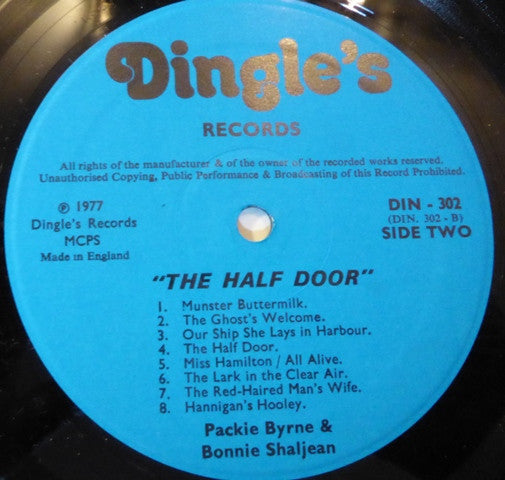 Packie Byrne & Bonnie Shaljean : The Half Door (LP, Album)