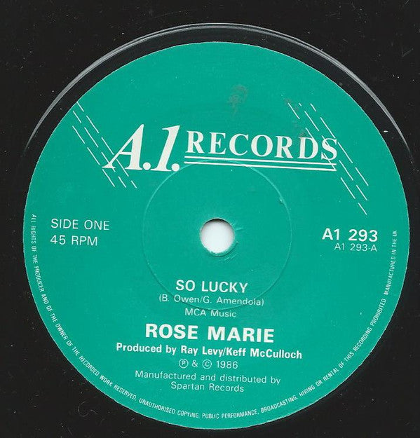 Rose Marie (3) : So Lucky (7", Single)