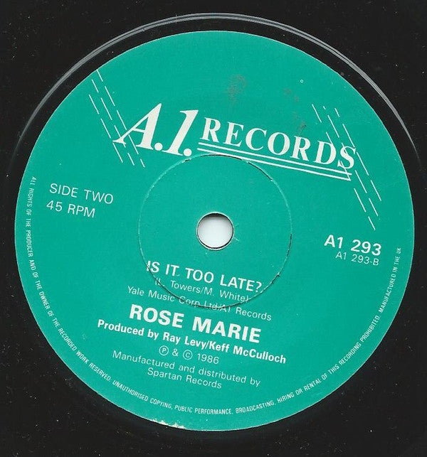 Rose Marie (3) : So Lucky (7", Single)