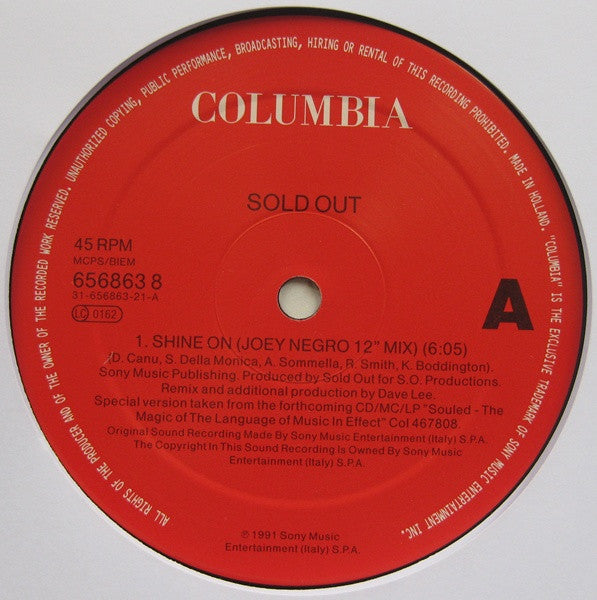 Souled Out Featuring Sarah Warwick : Shine On (12")