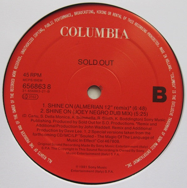 Souled Out Featuring Sarah Warwick : Shine On (12")