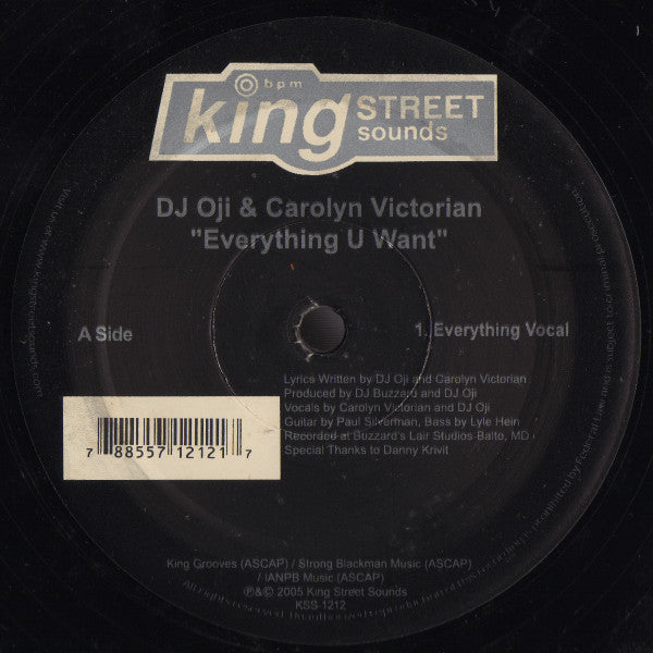 DJ Oji & Carolyn Victorian : Everything U Want (12")