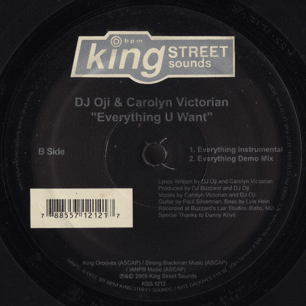 DJ Oji & Carolyn Victorian : Everything U Want (12")