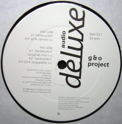 G & O Project : Hardworkin' (12")