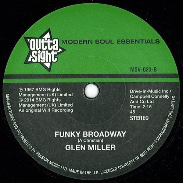 Glen Miller : Where Is The Love / Funky Broadway (7", RE)
