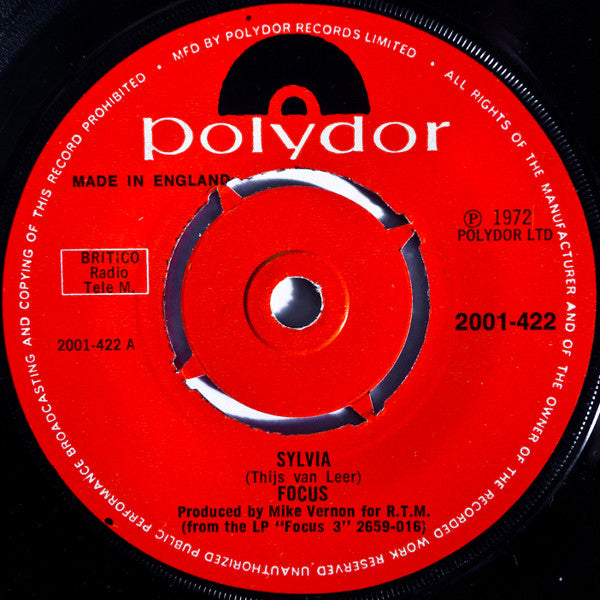 Focus (2) : Sylvia / House Of The King (7", Single, 4-P)