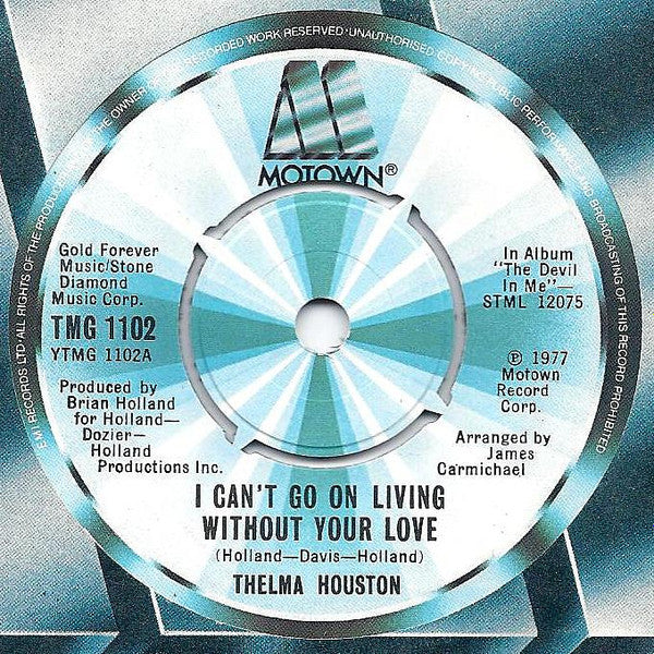 Thelma Houston : I Can't Go On Living Without Your Love (7", Single)