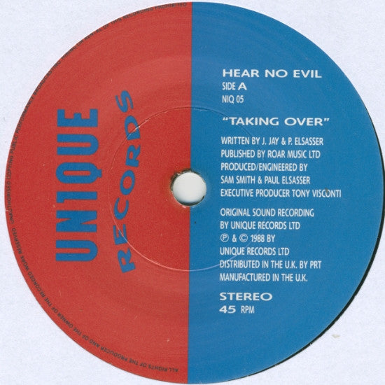 Hear No Evil : Taking Over (12", Single)