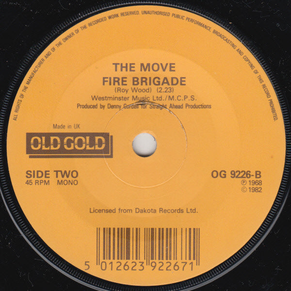 The Move : Flowers In The Rain (7", Mono)