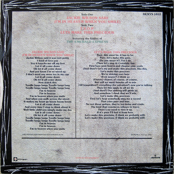 Kevin Rowland & Dexys Midnight Runners : Jackie Wilson Said (I'm In Heaven When You Smile) (12", Single)