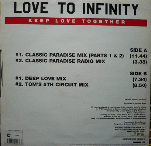 Love To Infinity : Keep Love Together (12", Single)