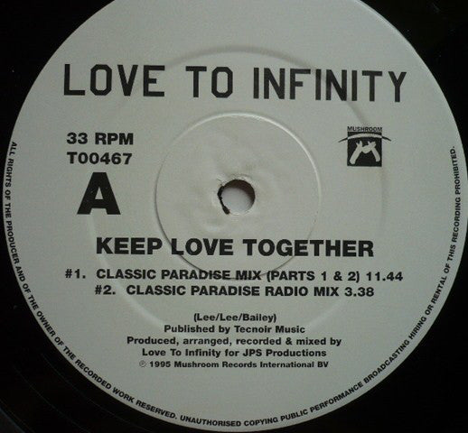 Love To Infinity : Keep Love Together (12", Single)