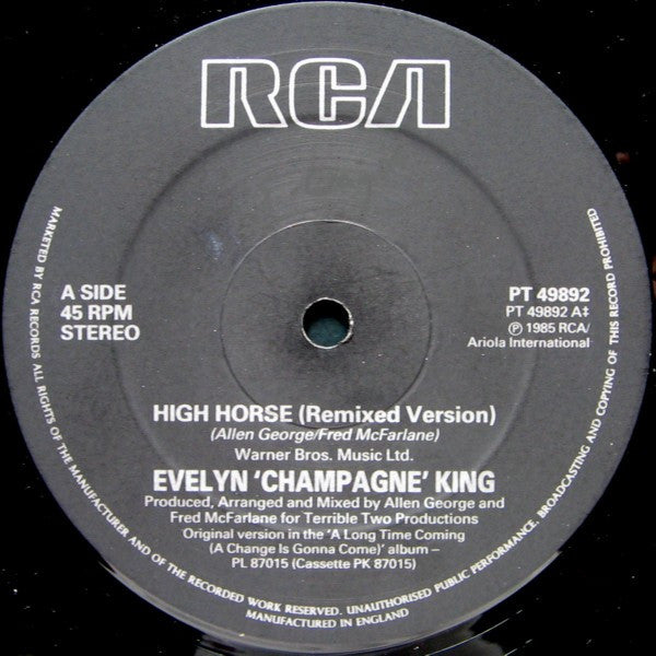 Evelyn King : High Horse (U.S. Remix) (12")