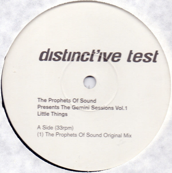 Prophets Of Sound : The Gemini Sessions Vol. 1 - Little Things (12", TP)