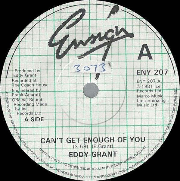 Eddy Grant : Can't Get Enough Of You (7", Single, Sol)