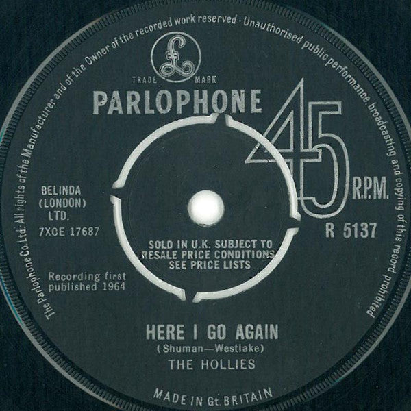 The Hollies : Here I Go Again (7", Single)