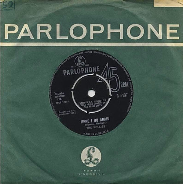 The Hollies : Here I Go Again (7", Single)