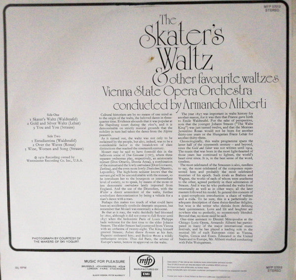 Orchester Der Wiener Staatsoper Conducted By Armando Aliberti : The Skater's Waltz (LP)