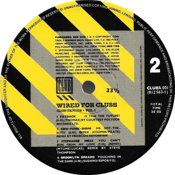 Various : Wired For Clubs (Club Tracks Vol.1) (LP, Comp)
