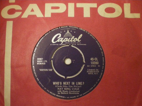 Nat King Cole : Dear Lonely Hearts / Who's Next In Line? (7")
