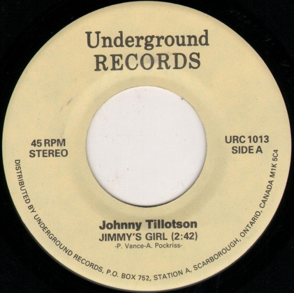 Johnny Tillotson : Jimmy's Girl / Why Do I Love You So (7", RE)