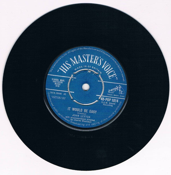 John Leyton : Lonely City (7", Single)
