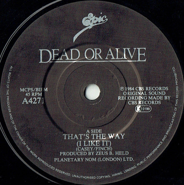 Dead Or Alive : That's The Way (I Like It) (7", Single)